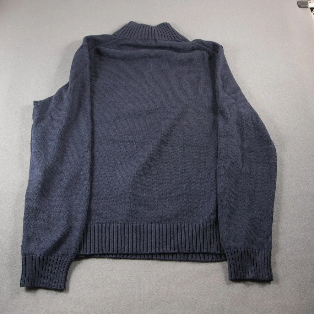 Polo Ralph Lauren Knit 1/4 Zip Mock Neck Men Sweater L Navy Nautical Prep Y2K
